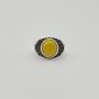 انگشتر نقره طرح ترک مردانه عقیق زرد کد MT-00035