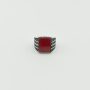 انگشتر نقره چهارگوش عقیق سرخ کد MT-00028 - تصویر 2