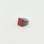 انگشتر نقره چهارگوش عقیق سرخ کد MT-00028